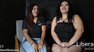 sharon bbw chica gulps down two cocks at glory hole