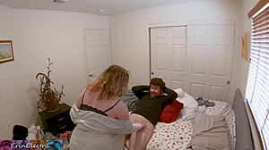 Stepmom's back hurts bad. But her big tits and ass crave monster cock riding now