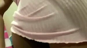 EBONY BABE STRIPS Teases Juicy Virgin Chocolate Pussy Till Screaming Cream