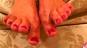 brunette beauty gives foot fetish boyfriend deepthroat and pussy all night!