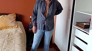 hey stepmom, can you touch yourself while i stroke? damn, i came buckets!