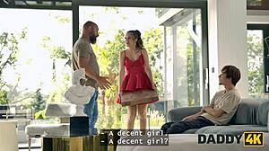 Daddy4k Slutty GF Sucks One Cock Stripteases Another