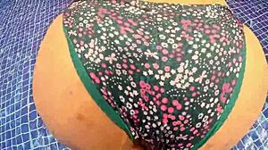 stranger's huge cock stretches latina milf's fat ass by public pool