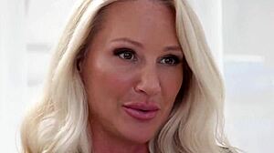 gorgeous busty blonde milf alexis malone pours nuru gel on huge boobs to seduce client victor ray