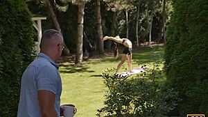 Daddy4K: Cute Czech Teen Yogi Girl Rides Mature Man's Monster Cock for Unforgettable Old Young Orgasm