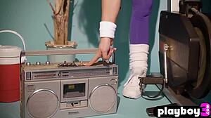 gorgeous brunette teen model aubrey destremps strips naked big ass perfect small tits exposed posing erotic