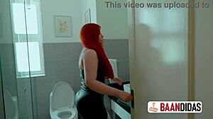 Blue eyed colombian realtor slut dirty talks client into bathroom pounding
