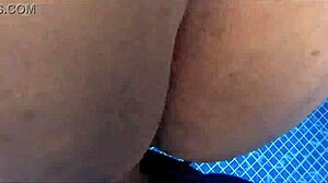 stranger's huge cock stretches latina milf's fat ass by public pool