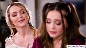 Lesbian Babe Devours Friend's Hairy Pussy In Muff Diving Session