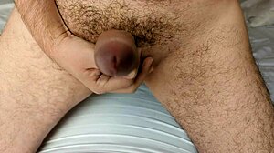 Early morning bedroom solo with big cock close-up homemade masturbation session