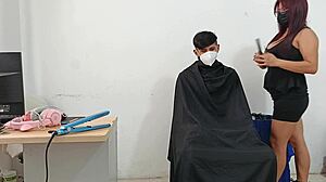 Does the cute young student next door submit to her old neighbor hairdresser? Neighbor fucks her kinky