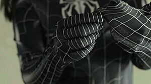 doesn't this asian spiderman cosplay slut look hot fingering her fat tits and ass?