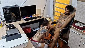 Couldn't sleep so I rimmed my older stepbro's huge cock and wet pussy