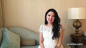 Ameliya Aggressively Fingers Her Shaved Pussy Hard