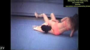 mixed wrestling match turns into intense catfight domination struggle