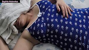 i laid on my friend's bed and he grabbed my pussy and tits