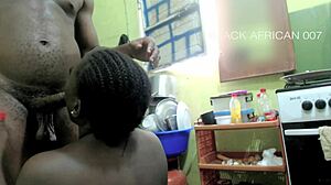 hot homemade kitchen blowjob with teasing striptease watch full on sheer