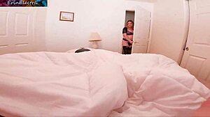 Chubby blonde stepmom caught masturbating early morning. Curvy milf rides pov creampie doggystyle after