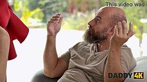 Daddy4k Slutty GF Sucks One Cock Stripteases Another