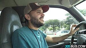 Amateur Asian Kalina Ryu fucks for cash on public 305 bus ride