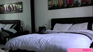 Blonde Coed Alexia Raes Teases Tight Uniform Lingerie Strips Nude Dorm Stockings Natural Tits Wet Pussy