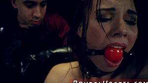 First-Time Teen Bound for Bathroom Striptease Girls Rip Clothes