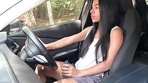 haddy lets stranger finger her wet pussy outdoors