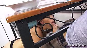 hot 18+ teen punished with anal on stepbro's banana after sucking it deep