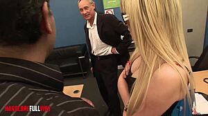 Nervous couple in lingerie faces hard fucking during casting interviews