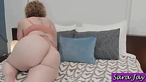 mature bbw sara jay pounds her huge pussy lips vibes big clit dirty talk solo