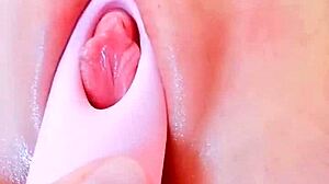 curvy latina babe's big puffy pussy gets intense toy pounding close up to wet orgasm