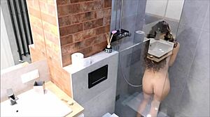 Two Real Orgasms from Horny Polish Amateur Shower Masturbation Before Bed