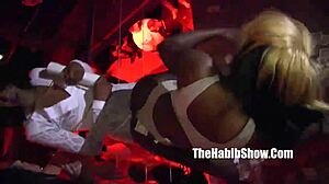 sexy ebony freaks misty stone and sutra fire strip and grind on big black monster cocks in ghetto hood heat