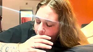 bbw step sister gives crazy sloppy toppy then bends over for bbc doggystyle pounding