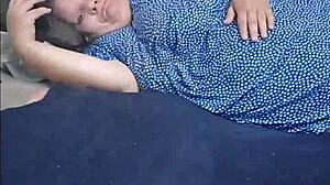 Hey, watch this hot milf tease her thick legs and curvy body slowly?