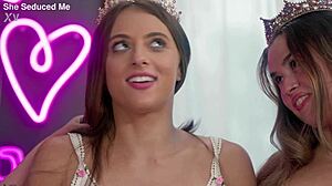 Three juicy babes in lingerie party lick pussies muff dive with huge natural tits kissing wet?