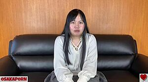 chubby japanese amateur kanna with marshmallow jiggling tits rides cock hard while giving thick blowjob in homemade pov