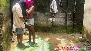 African Ebony First Time Outdoor Hardcore Doggystyle Creampie on Plantain Leaves