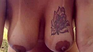 blonde emo joins african friend at southern nudist beach for public outdoor sexy playtime