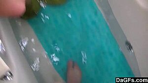while chilling in her bath she teases and gets playful with her boyfriend
