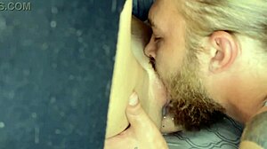 Tongue Deeply Caresses Girlfriend's Wet Shaved Pussy Until She Cums Hard