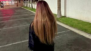 😍 italian milf artemisia flashes big tits smokes fetish solo in car public fun