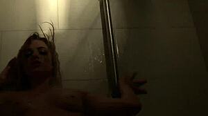 Dahlia's Sexy Blonde Shower Tease Pussy Play Tits Fun