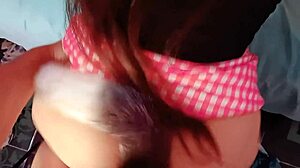 Hot Latina Masturbates with Anal Plug Gets Surprised and Fucked Hard