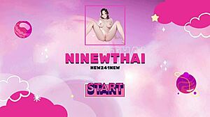 Thai Teen 18+ Nisit Student Ninewthai in Cosplay Maid Costume Toys Pussy with Huge Dildo