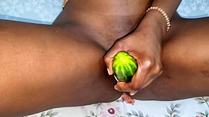 Black Whore Squirts Dripping Wet from Huge Pussy Toy Play