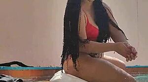 relaxed chilling with step aunt wanna join for some fun licking