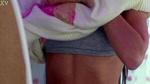 Three juicy babes in lingerie party lick pussies muff dive with huge natural tits kissing wet?