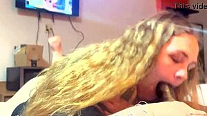 bbw step sister gives crazy sloppy toppy then bends over for bbc doggystyle pounding