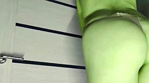 homemade she hulk cosplay milf's big green ass pussy and feet for halloween jerk off